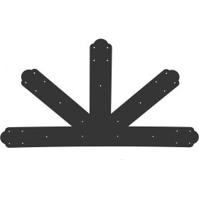 VEVOR Gable Plate, Black Powder-Coated Truss Connector Plates, 12:12 Pitch Gable Bracket, 4 mm / 0.16" Steel Truss Nail Plates