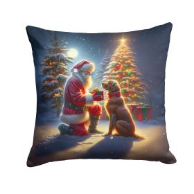 Chesapeake Bay Retriever and Santa Claus Throw Pillow Machine Washable, Indoor Outdoor Decorative Pillow for Couch, Bed or Patio, 18Hx18W
