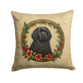 Puli Christmas Flowers Throw Pillow Machine Washable, Indoor Outdoor Decorative Pillow for Couch, Bed or Patio, 18Hx18W