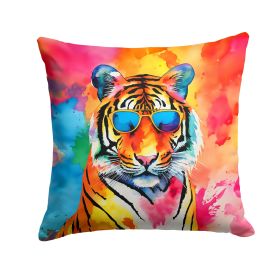 NEW Hippie Animal Bengal Tiger Throw Pillow Machine Washable, Indoor Outdoor Decorative Pillow for Couch, Bed or Patio, 18Hx18W