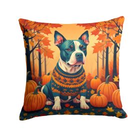 NEW Pit Bull Terrier Fall Throw Pillow Machine Washable, Indoor Outdoor Decorative Pillow for Couch, Bed or Patio, 18Hx18W