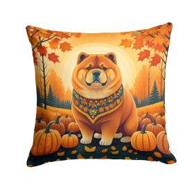 Chow Chow Fall Throw Pillow Machine Washable, Indoor Outdoor Decorative Pillow for Couch, Bed or Patio, 18Hx18W