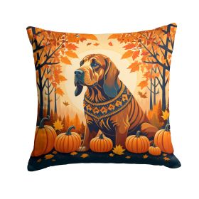 Bloodhound Fall Throw Pillow Machine Washable, Indoor Outdoor Decorative Pillow for Couch, Bed or Patio, 18Hx18W