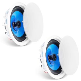 VEVOR 2 PCs 8 Inch in Ceiling Speakers, 50-Watts, Flush Mount Ceiling & in-Wall Speakers System with 8ΩImpedance 89dB Sensitivity
