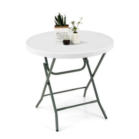 Round End Table Sofa Side Table for Indoor & Outdoor (Type: End Table, Color: White)