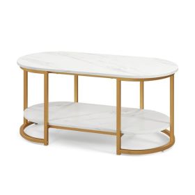 Living Room Coffee Table with Open Storage Shelf (Type: Coffee Tables, Color: White)