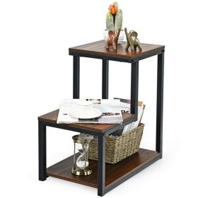 Living Room Decor Multi Usage Modern End Table Sofa Side Table (Type: Side Table, Color: Brown)