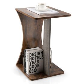 Living Room Bedroom Decor Mobile Sofa End Side Table (Type: Side Table, Color: Dark Gray)
