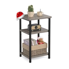 Small End Table Side Table with Adjustable Feet (Type: End Table, Color: Grey)
