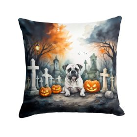 Boxer Spooky Halloween Throw Pillow Machine Washable, Indoor Outdoor Decorative Pillow for Couch, Bed or Patio, 18Hx18W (Default: Default)