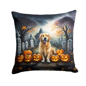 Golden Retriever Spooky Halloween Throw Pillow Machine Washable, Indoor Outdoor Decorative Pillow for Couch, Bed or Patio, 18Hx18W (Default: Default)