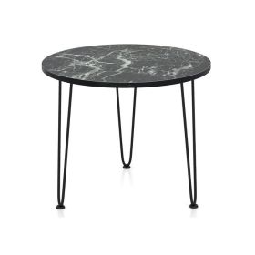 Patio Coffee Table with Metal Tripod Legs (Type: Side Table, Color: Black)