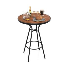 Outdoor Patio Bar Coffee Table for Backyard Garden (Type: Coffee Table, Color: Natural & Black)